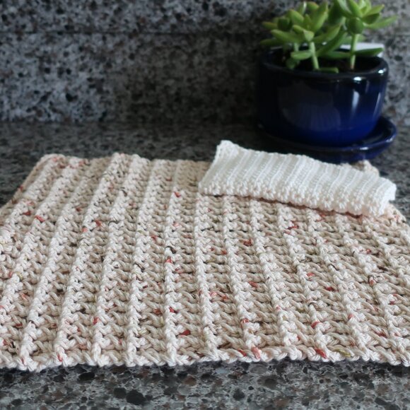 Multicolored Crochet Dish Drying Mats 100% Cotton Kitchen - Picture 4 of 12